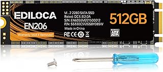 Ediloca EN206 512GB 3D NAND M.2 SSD, M.2 2280 SATA III 6Gb/s SSD Internal Hard Drive, Read/Write Speed up to 550/460 MB/s, Compatible with Ultrabooks, Tablet Computers and Mini PCs
