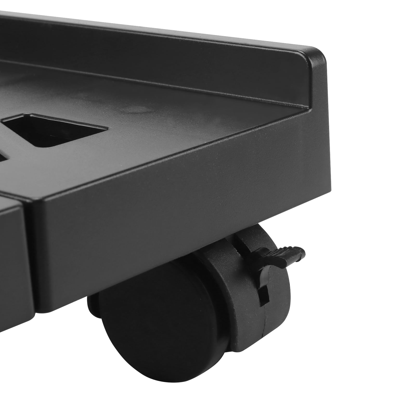 Carrello per Case PC con Ruote, 2 Pezzi Supporto Regolabile per Computer Desktop, 40 x 20-30 cm, PS Nero