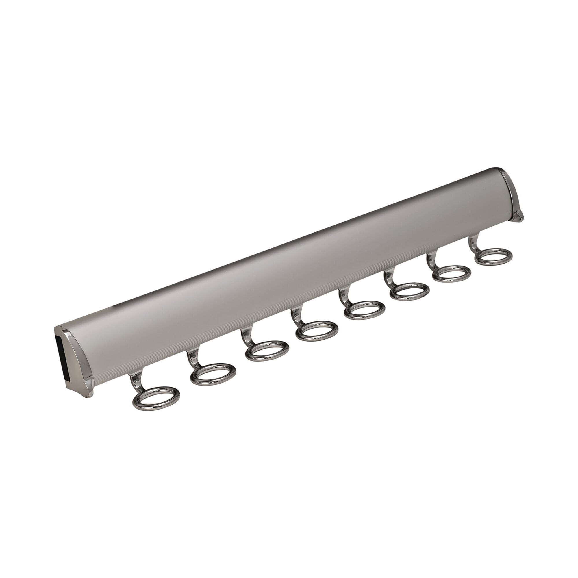 Brixwell QIJZ-004 Scarf Rack, 8 Hook with Full Extension Slide Matt Aluminum Finish