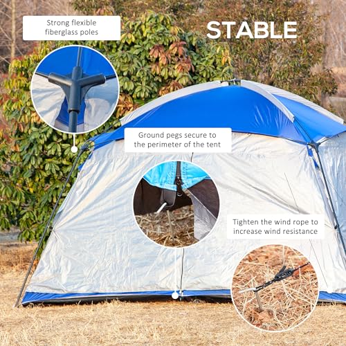 Outsunny-12-x-12-Screen-House-Room-8-Person-Camping-Tent-wCarry-Bag-and-4-Mesh-Walls-for-Hiking-Backpacking-and-Traveling-Easy-Set-Up-Royal-Blue