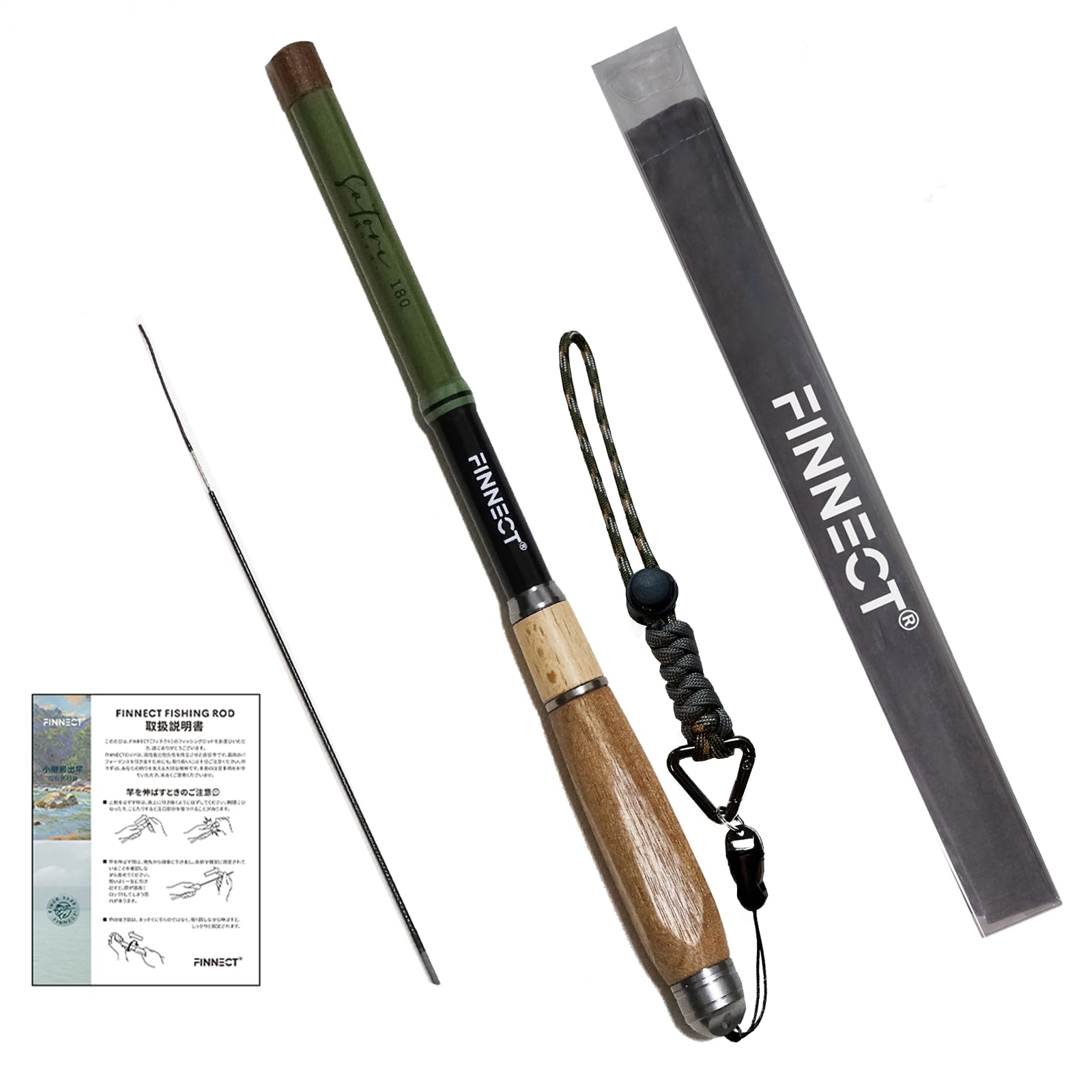 Amazon | FINNECT 渓流竿 小継振出竿 釣り竿 振出式小物竿 3:7（先調子
