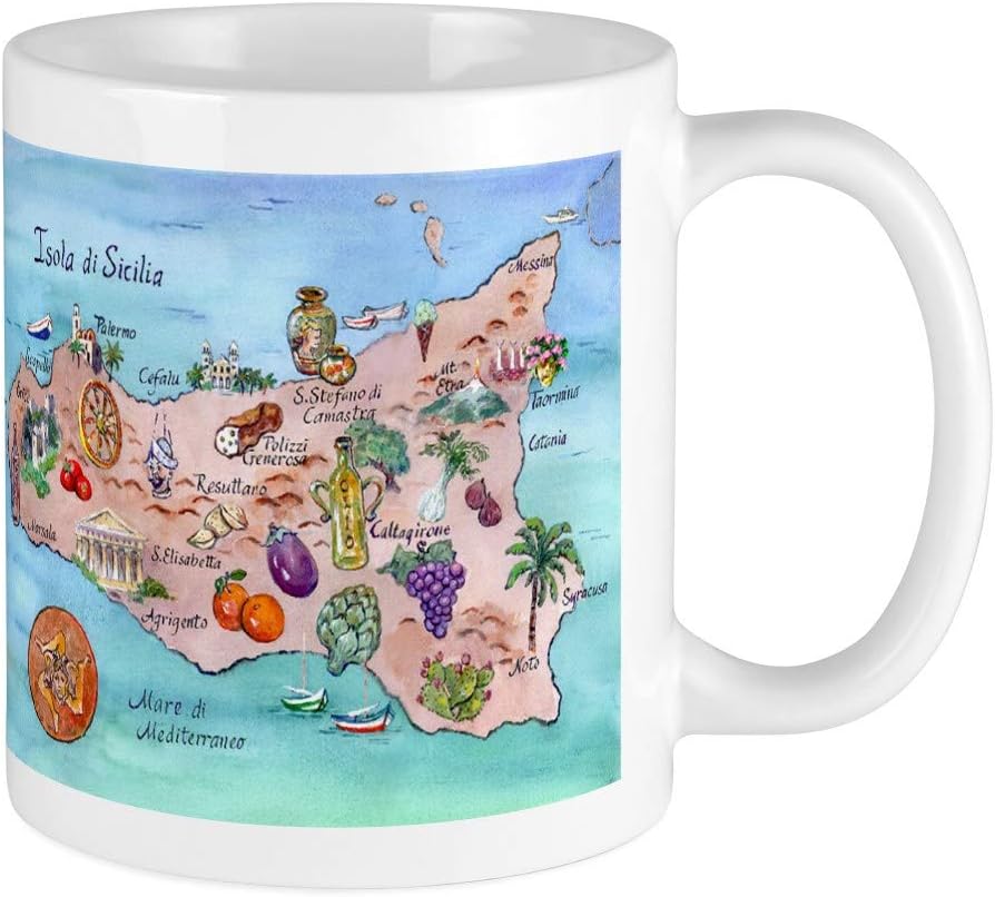 CafePressMap Of Sicily Mug 11 oz (325 ml) Ceramic Coffee Mug