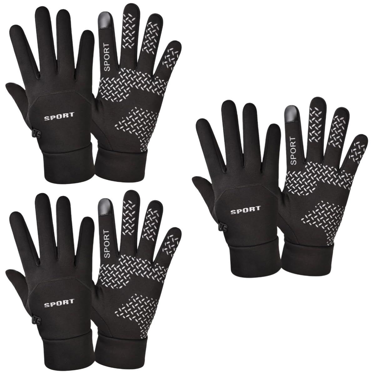 Guantes De Ciclismo Calentadores Accesorios Sin Dedos Poseedor Apretones Guantes De Dedo Guantes De Invierno Black