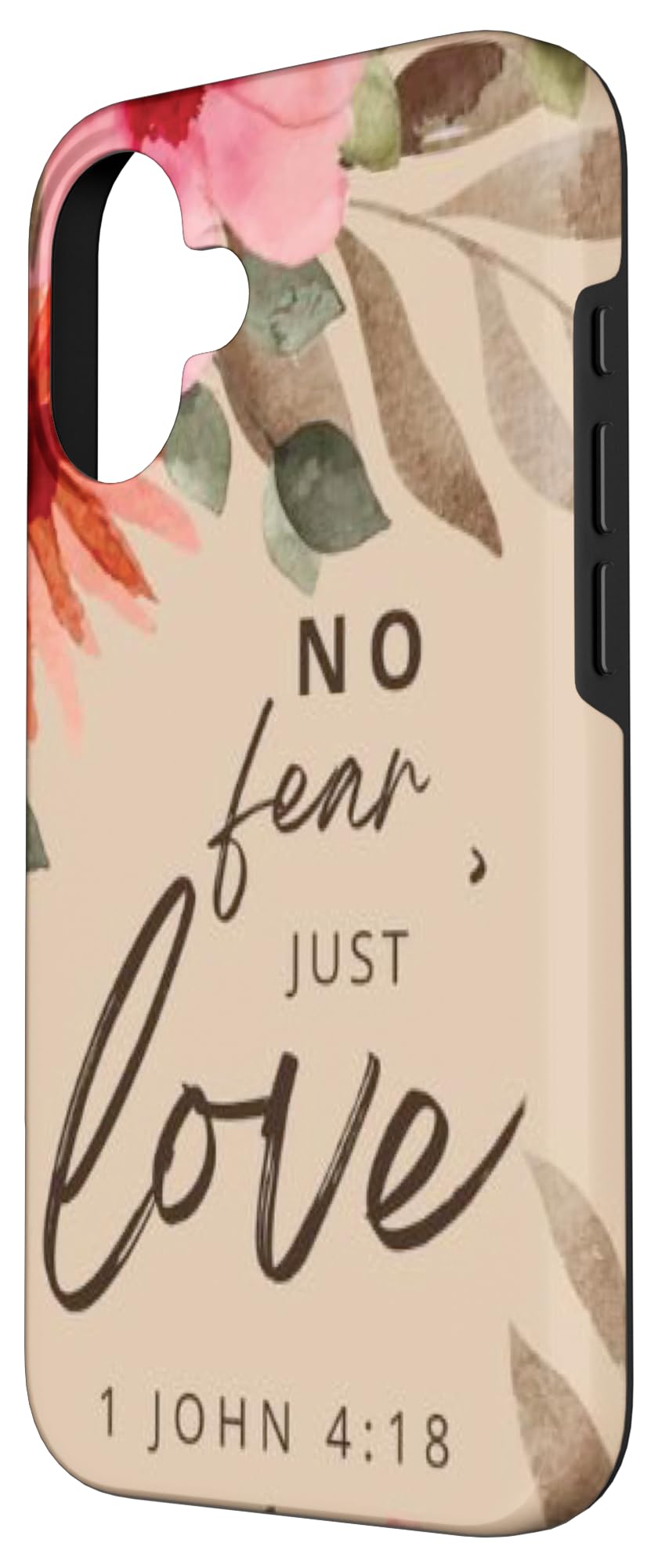 No Fear Just Love Lord Jesus Bible Verse Christian Floral Case for iPhone 16 - Image 2