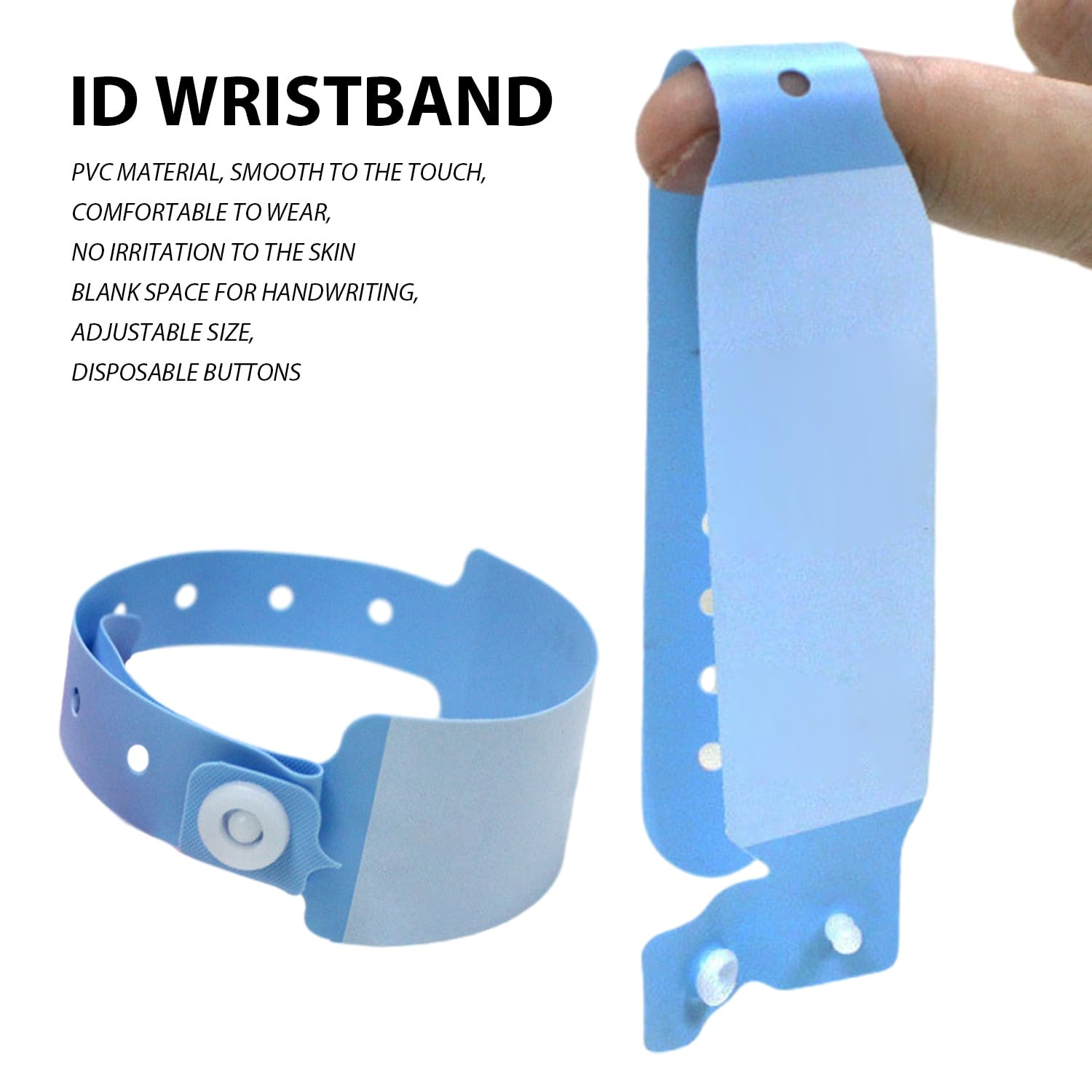 Braccialetti Identificativi Blu E Bianchi | Confezione Da 50 Pezzi | Regolabili E Scrivibili | Per Eventi E Ospedali