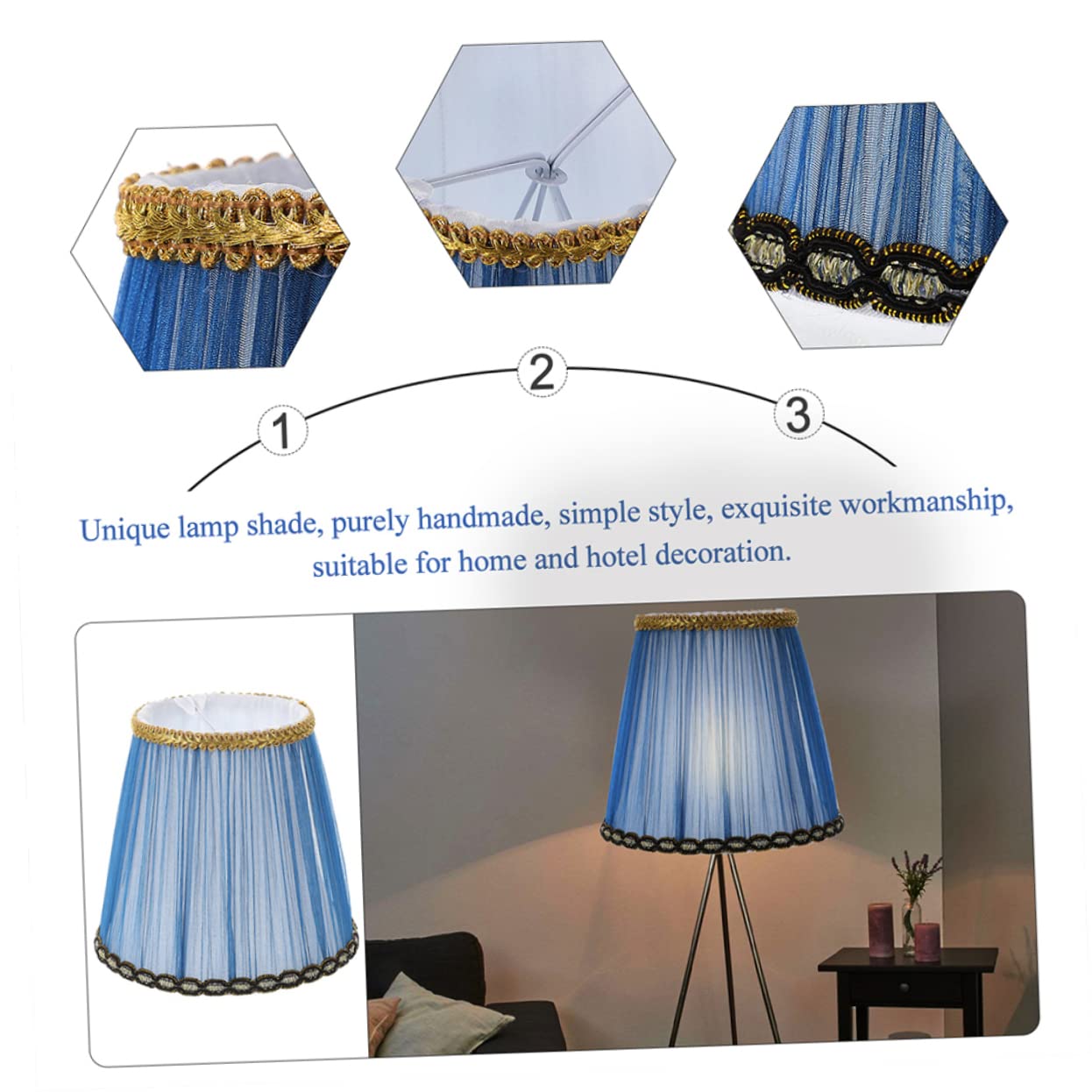 Operitacx Set 6 Pezzi Paralumi Blu Clip-on, Copri Lampada da Tavolo e Lampada da Terra, Stile Semplice Elegante, Adatti per Applique e Lampade Domestiche