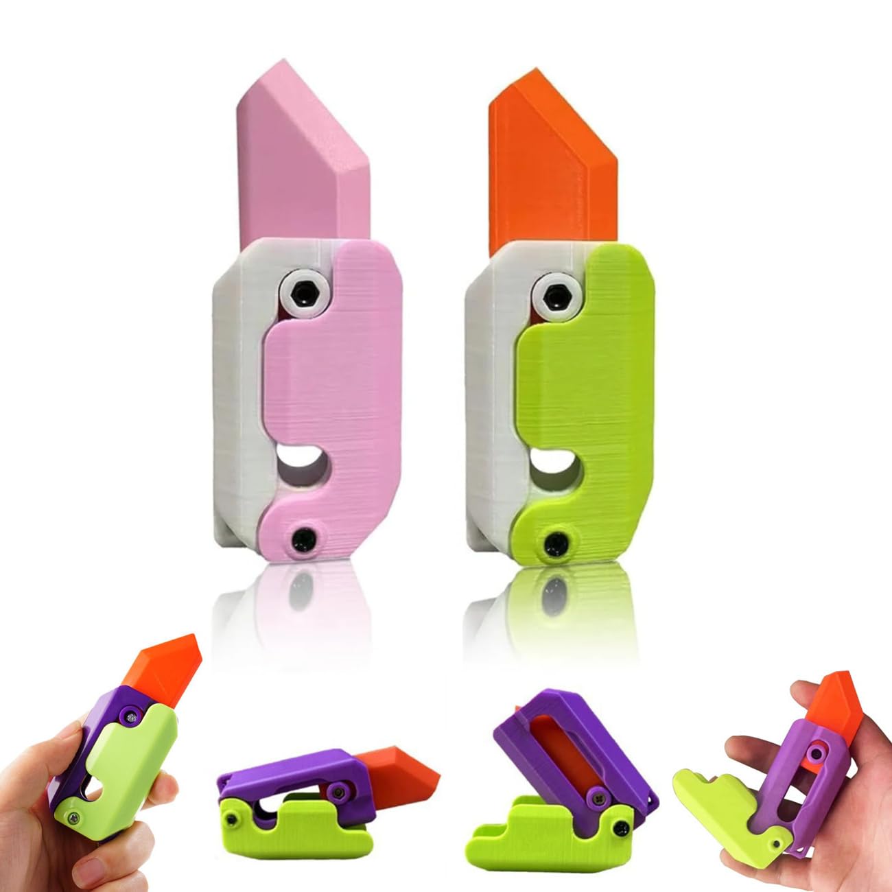 3D Printing Fidget Knife Toy,Gravity Knife Toy,Plastic Fidget Toys,3D Printed Plastic Knife,3D Printed Gravity Knife Fidget Toy,Turnip Knife Carrot Knife Toy (GG)
