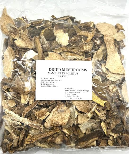 Seweryn King Boletus Porcini Dried Sliced Mushrooms 1lb Handpicked from Wild Forests, Air-Dried Mushrooms, Ideal for Cooking and Gourmet Recipes