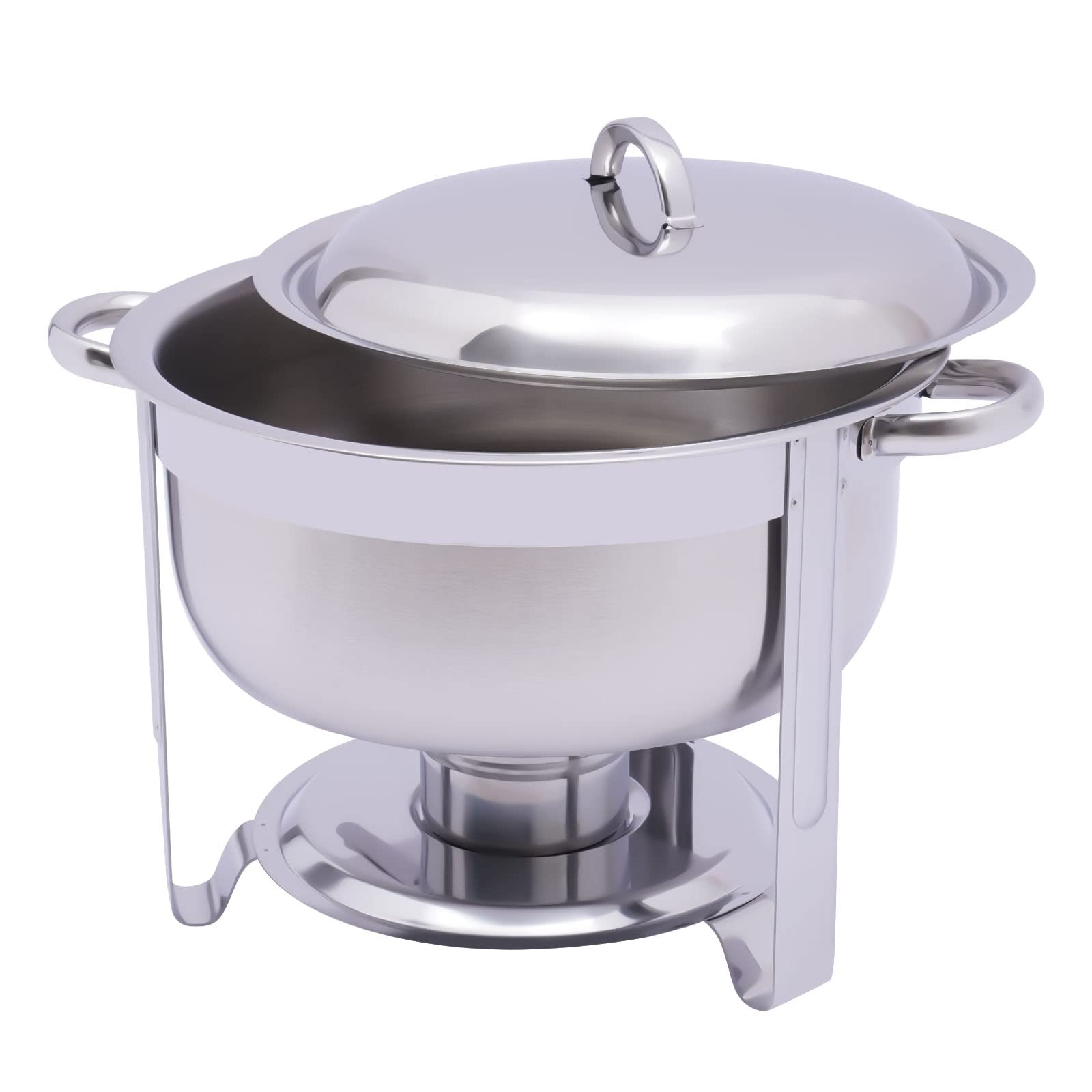 Acero inoxidable Chafing Dish, calentador de alimentos de 5,2 Qt, recipiente de calor redondo de acero inoxidable, juego de buffet para actividades al aire libre, para celebraciones, fiestas
