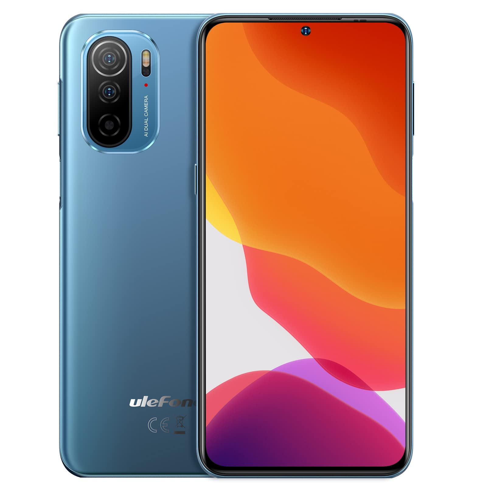 Ulefone Note 13P SIM Free Mobile Phones, 4G Dual SIM Smartphone, NFC Phone, 20MP Rear Camera, Fingerprint & Power Shared Button, 4GB+64GB Octo-Core, 3-Card Slots, GPS-Blue