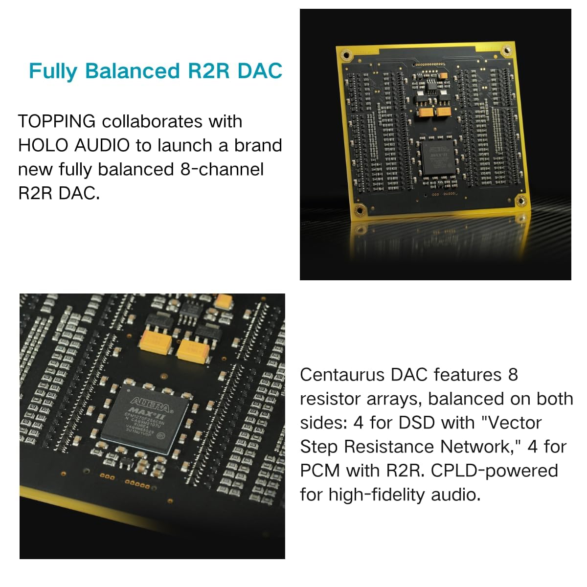 TOPPING Centaurus Cyfrowo-analogowy konwerter DAC R2R zbalansowany USB/Bluetooth/Optyczny/Koncentryczny/AES/IIS na RCA/XLR, DSD512 PCM768kHz, Hi-Res, Aurora UI, PEQ 10 pasm, Preamp, Trigger 12V
