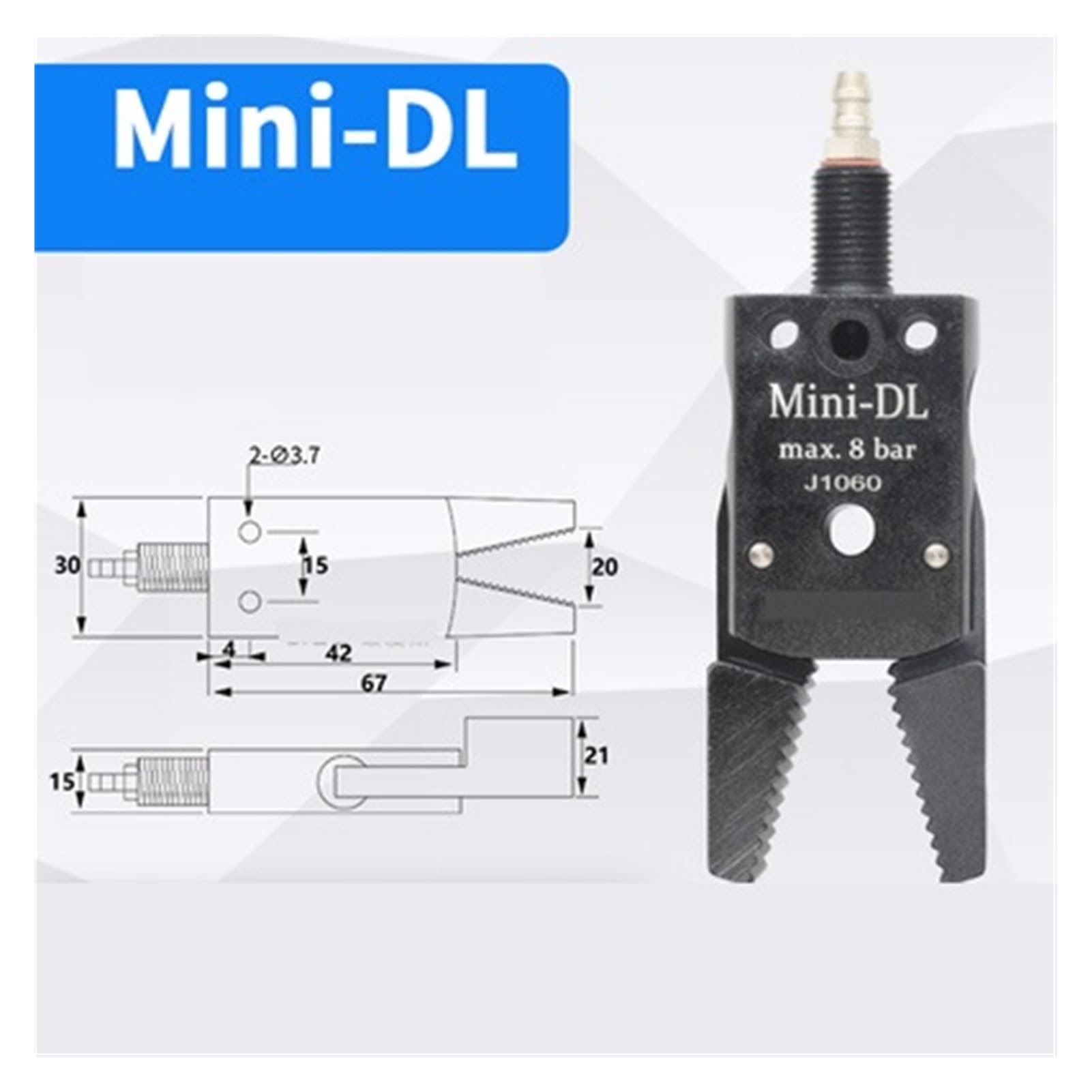 Manipolatore Mini Fixture Robot industriali Accessori Dispositivo meccanico Beccuccio 'acqua Clip pneumatico J1080 Manipolatore MINI Pinza Allargare(MINI-DL)