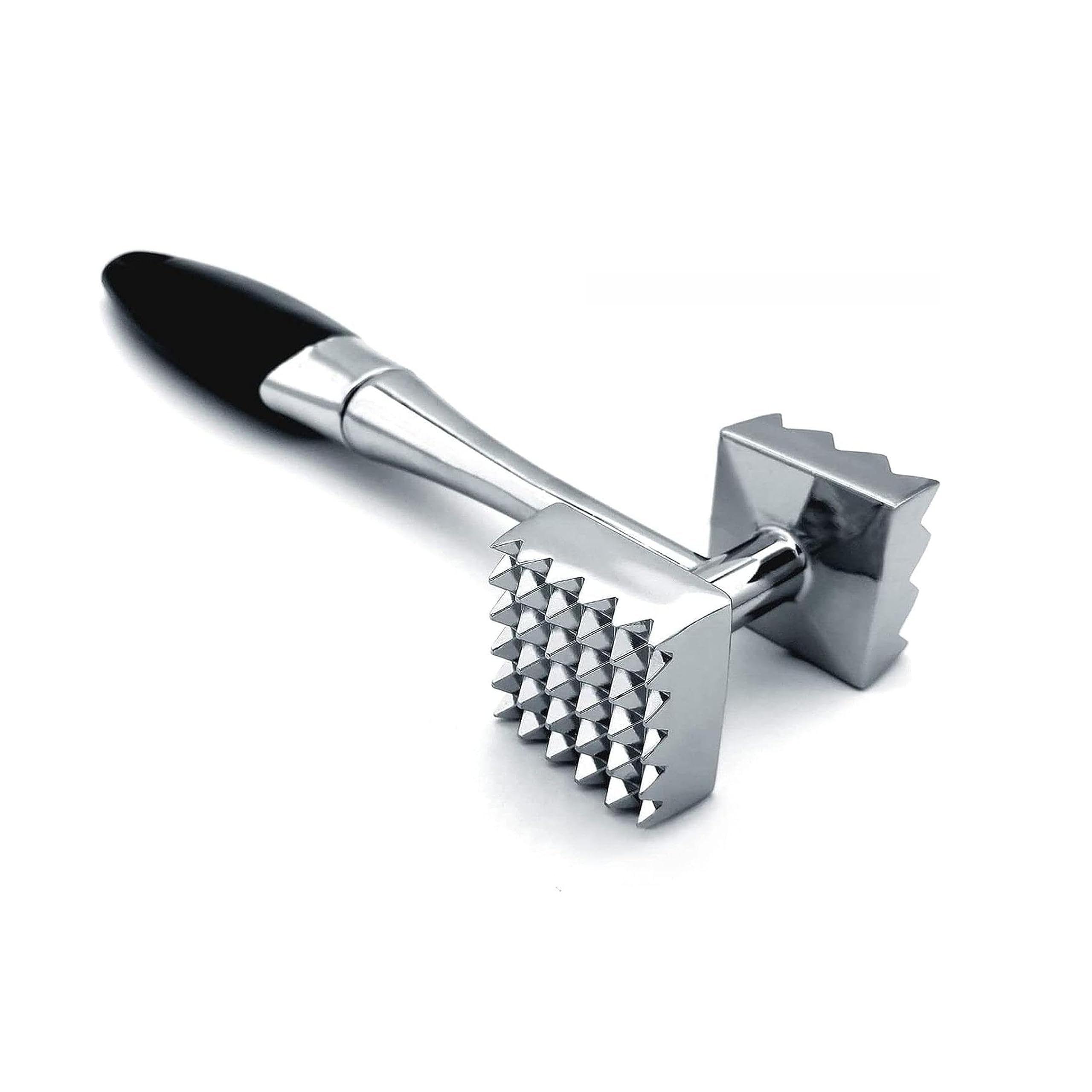Andrew James Dual-Sided Nails Meat Tenderizer | Meat Hammer Used for Steak, Chicken, Fish, Meat Pounder with Rubber Comfort Grip Handle, 8.8 inch | Commercial for Industrial Use