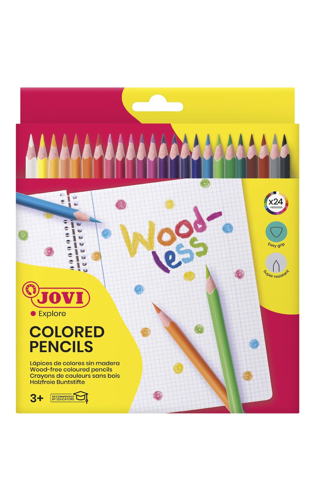 Jovi - Lápices de colores Woodless de 24 unidades Colores surtidos (734/24)