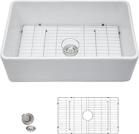 Vista 52 de 36 Farm Sink White - Fulorni 36"x20" Farmhouse Kitchen Sink Flat Apron Front White Ceramic Porcelain Fireclay Deep Single Bowl Farmer Kitchen Sink