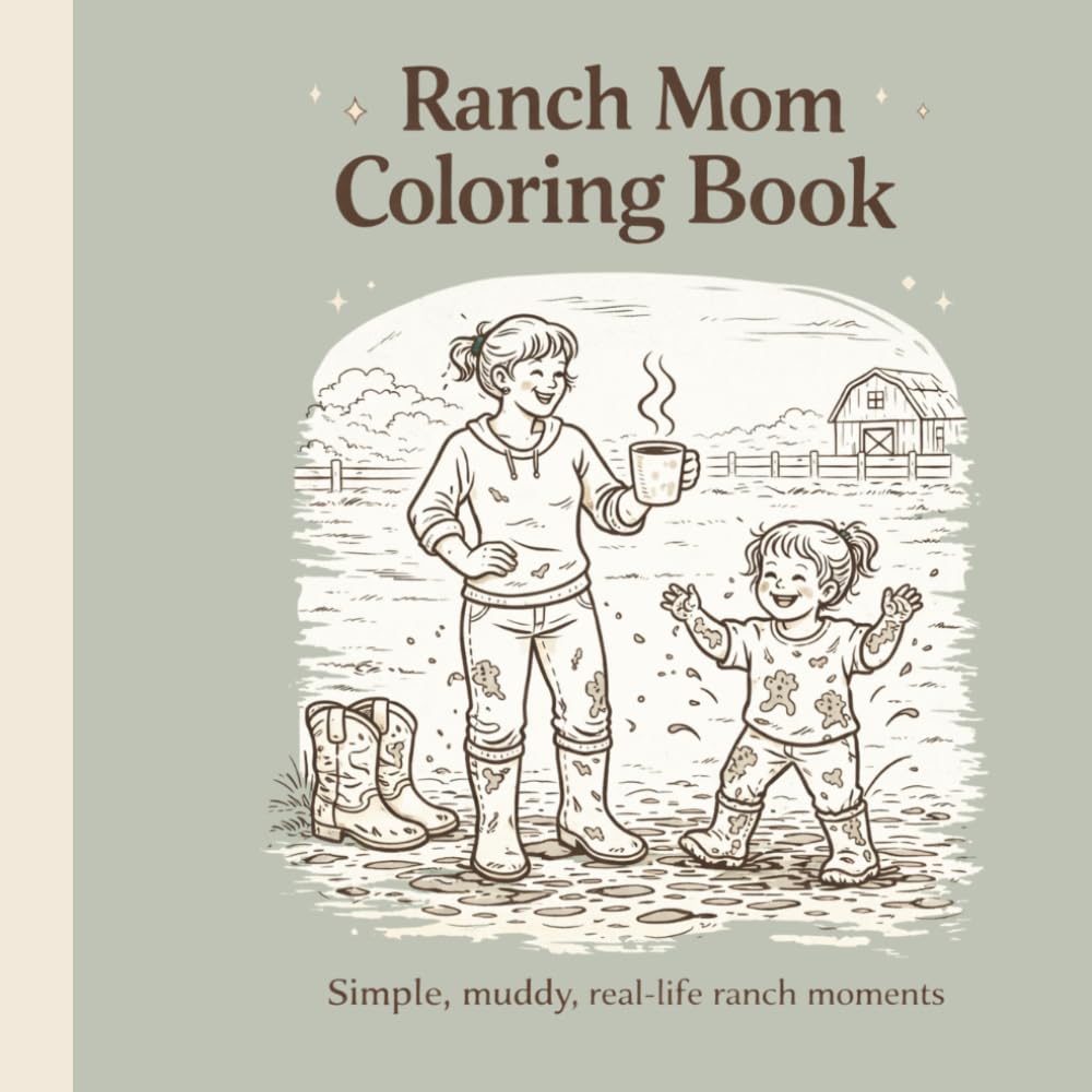 Ranch Mom Coloring Book: Simple, Muddy, Real-Life Farm & Ranch Life Scenes for Moms