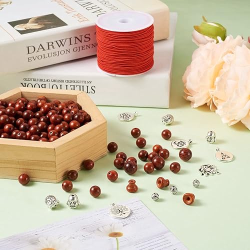 Miniatura 5 de Mega Pet Kit de fabricación de pulseras, 324 cuentas redondas de palisandro, 6 cuentas de madera natural, 12 cuentas redondas de cabeza de Buda de