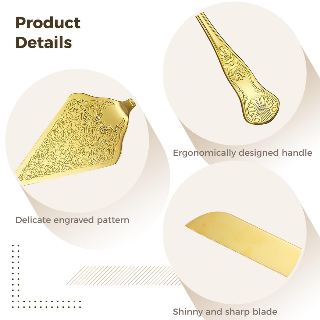 Pelle à gâteau en acier inoxydable : coupe-tarte ergonomique pour mariages, fêtes et occasions spéciales