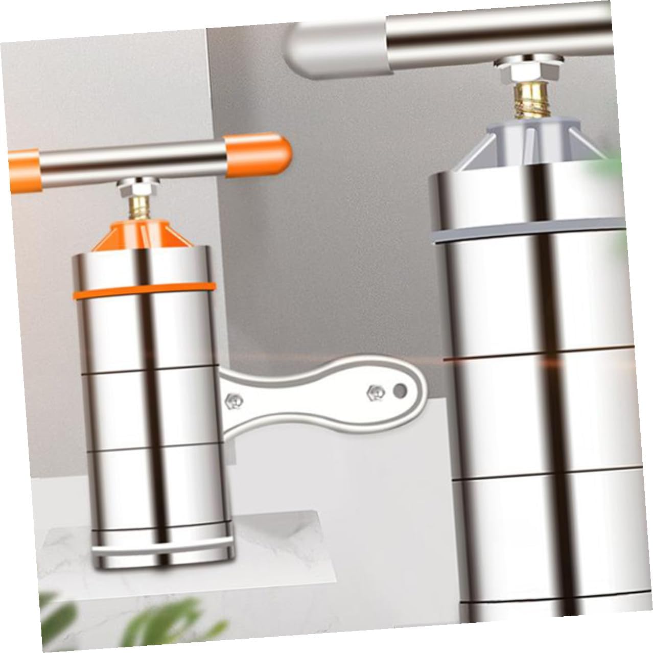 Mikinona Manual Noodle Maker Kitchen Noodle Press Machine Stainless Steel Household Pasta Tool with 1 Mold and Kneading Bag and Pasta Making