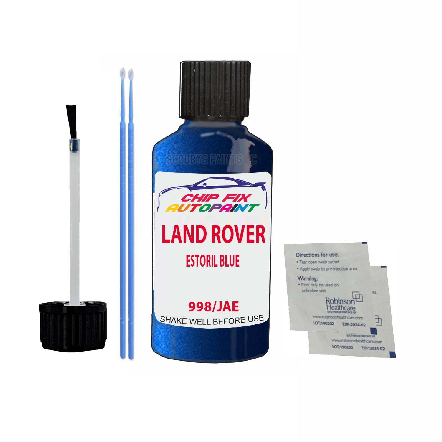 Scoobys Paints Back In The Mix Estoril Blue Touch Up Paint For Land Rover Range Rover 998 2015-2022 30Ml Bottle Brush Scratch Stone Chip Repair Pen
