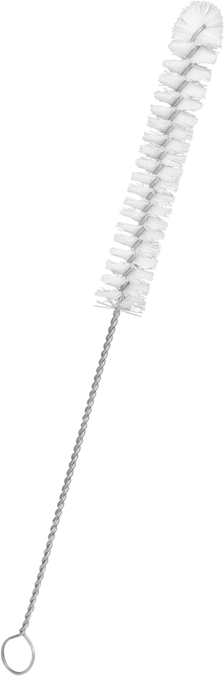 Semi-Micro Test Tube Brush, 9" Long - White Nylon, Twisted Wire Handle - Ideal for 6-10mm Diameter Test Tubes - Eisco Labs