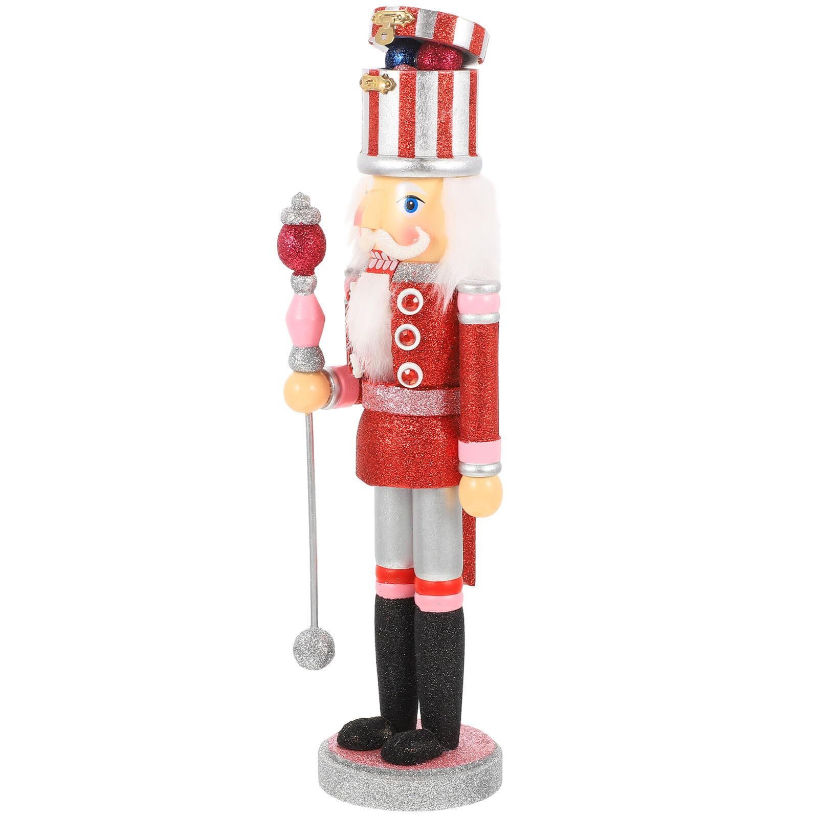 Casse-Noisette en Bois Rouge Hemobllo Décoration de Noël Bureau Ornement Vacances