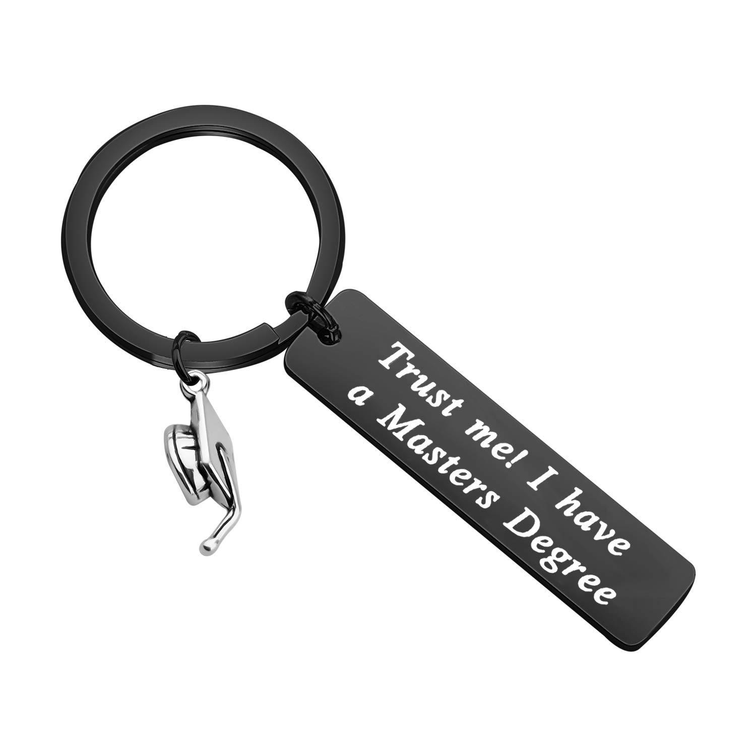 CHOOROCHOROY Trust me I Have a Masters Degree Keychain Graduation Jewelry College Grad Gift Masters Degree Gift (Masters Degree Keychain)
