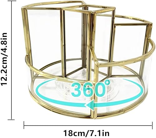 Miniatura 2 de Soporte para brochas de maquillaje giratorio de 360, organizador de maquillaje, bandeja de perfume, organizador de baño y almacenamiento para