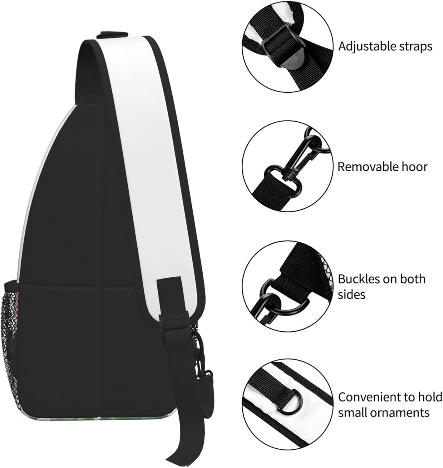 SUPLUCHOM Custom Sling Bag With Name Tulip Flower Personalized Hiking Daypack Customized Crossbody Shoulder Backpack Travel Chest Pack for Men Women