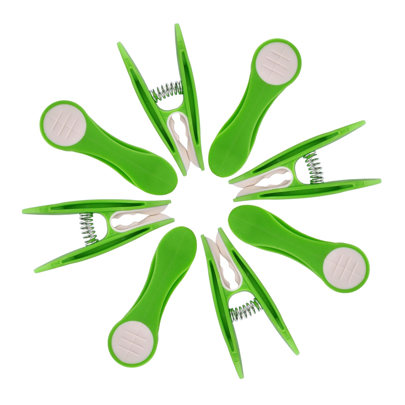 48 Clothes Pegs Laundry Clips with Stainless Steel Springs and Soft Grip Green White, Green/White - Image 2