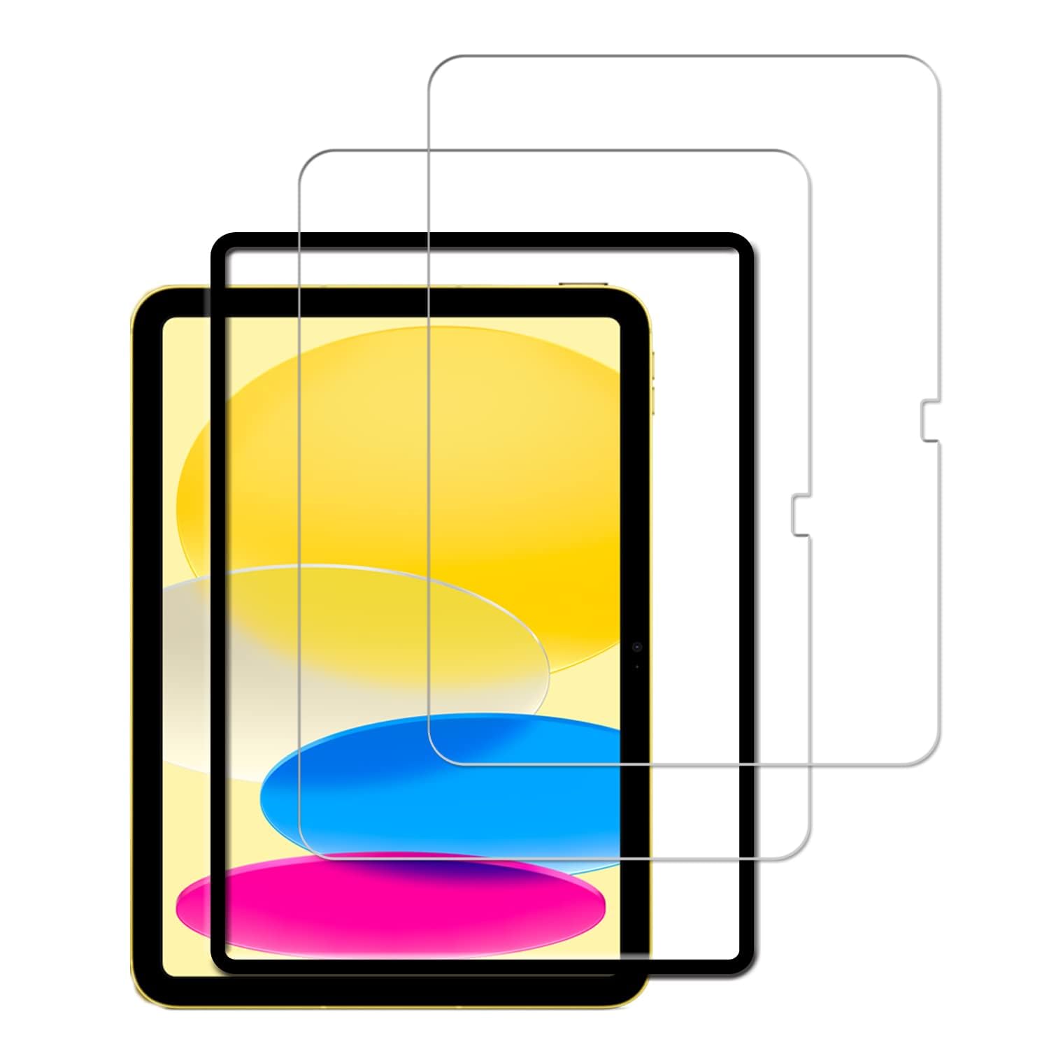 KPNS iPad 11世代 A16 2025 ガラスフィルム 日本素材製 強化ガラス iPad 第10世代 10.9 インチ 2022 用 ガラスフィルム 強化ガラス カバー 保護フィルム【2枚セット】ガイド枠付き
