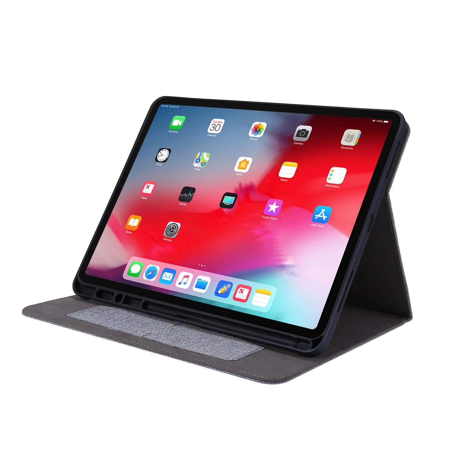 Ochronne etui na tablet Etui na tablet Slim, kompatybilne z etui iPad Air 13 cali M3 2025/ M2 2024 z uchwytem na ołówek, trójdzielna podstawka ochronna, wytrzymała obudowa z automatycznym wybudzaniem/