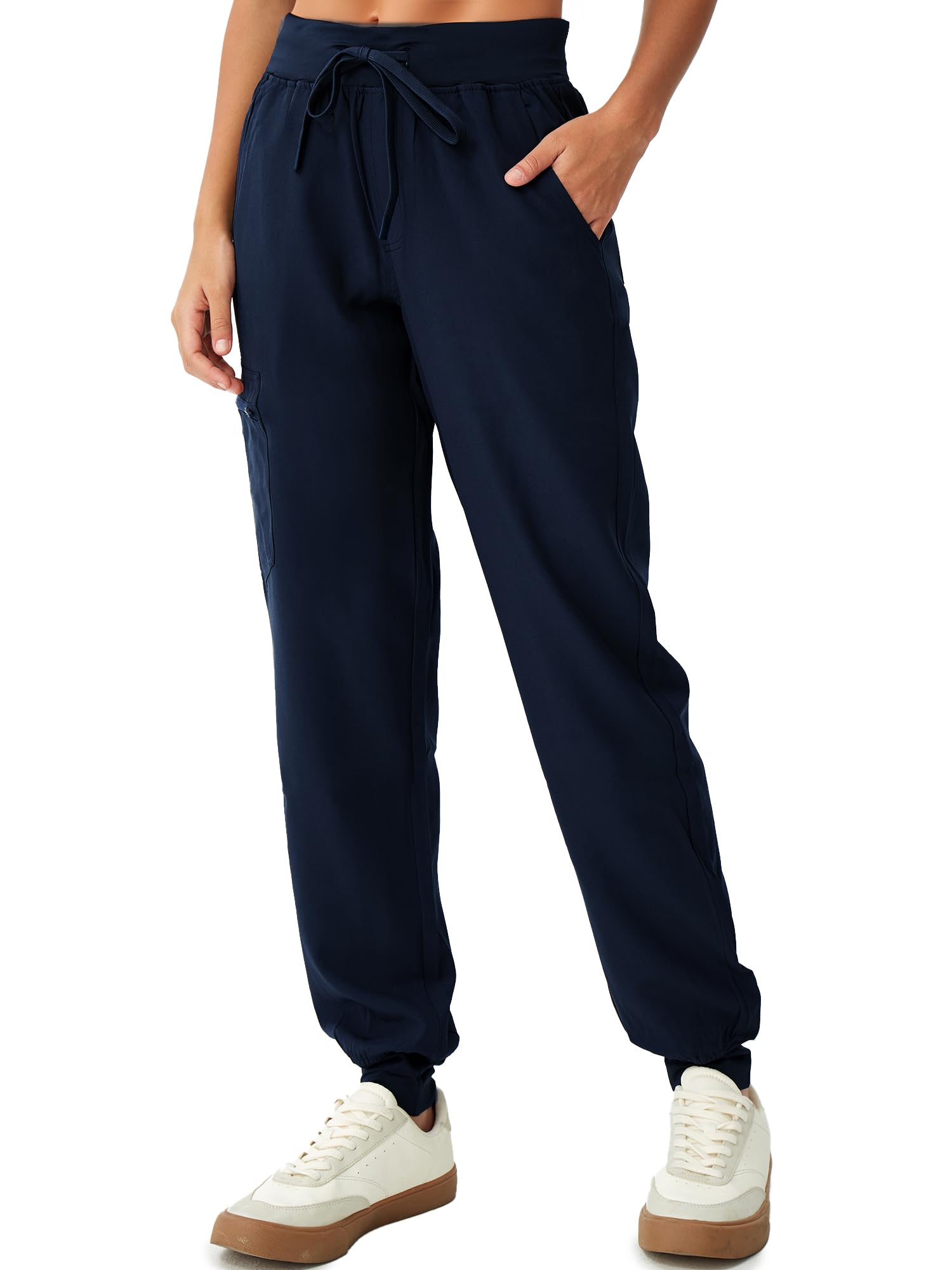 floralhue Scrubs for Women, Stretchy Yoga Pants with 5 Pockets, Cargo Jogger Scrub Pants for Women