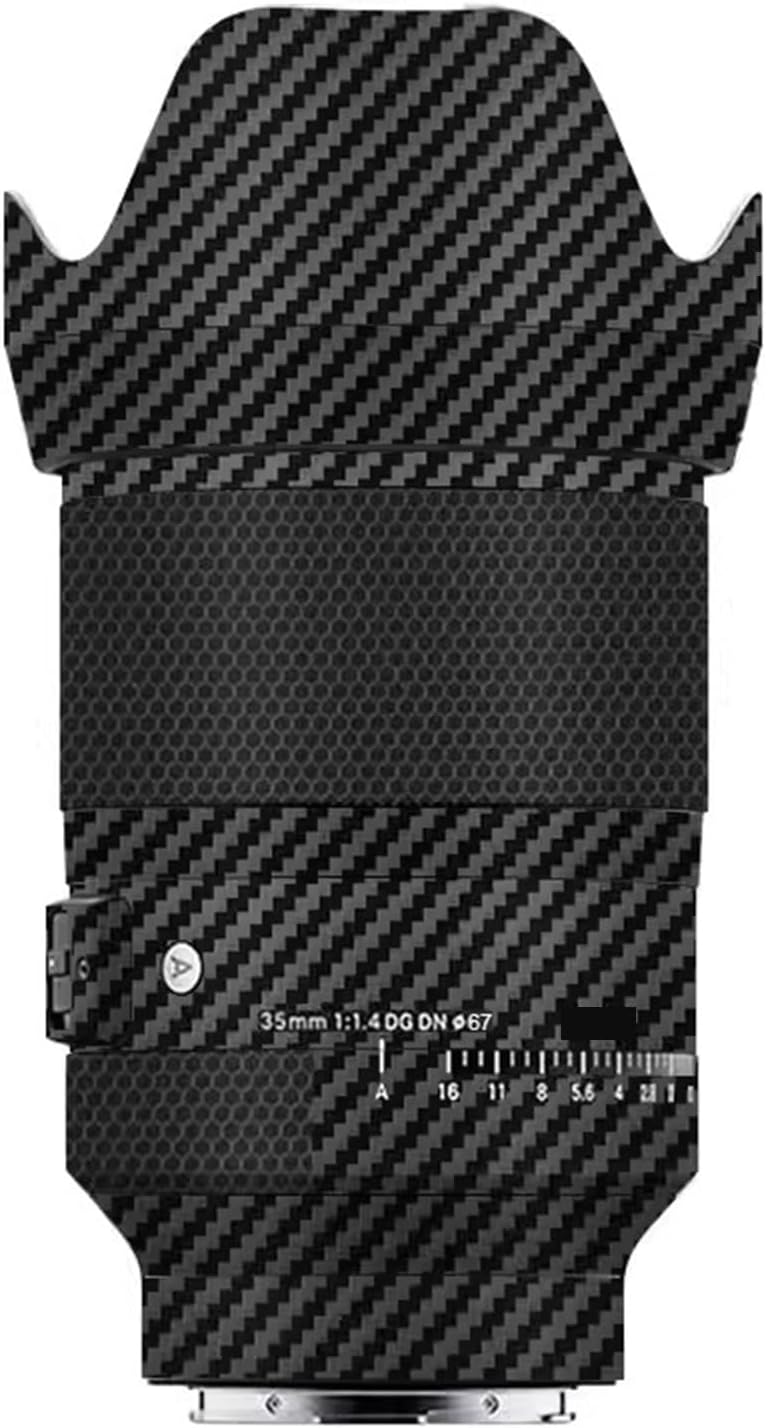 Skin Lens Camera Accessories Vinyl Wrap Body Protective Film Sticker for Sigma Art 35mm F1.4 DG DN(New) Fit for Sony E/L Mount Camera Protector Decals 1:1.4 35 1.4(Carbon Fiber Black)