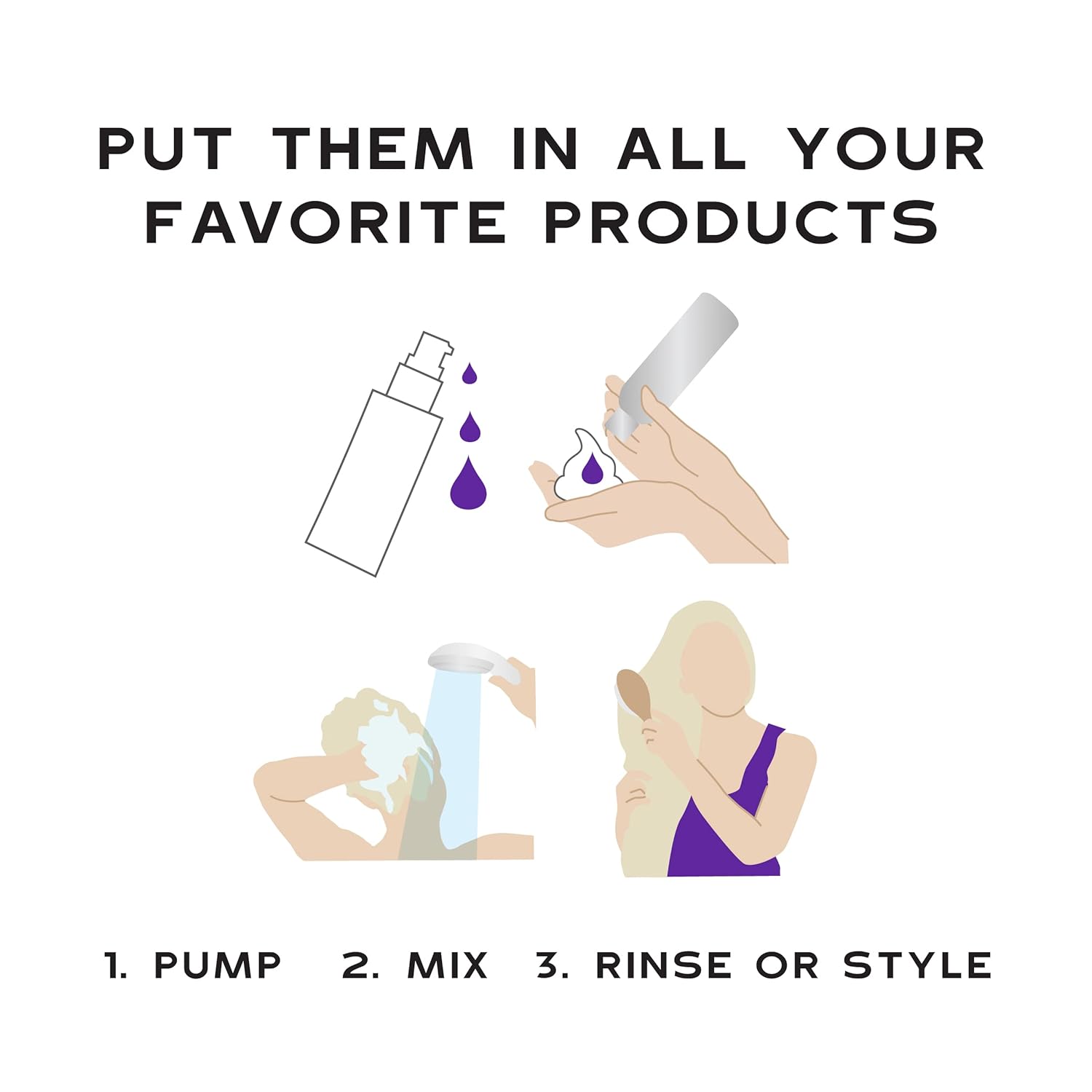 Keracolor Purple or Gold Toning Drops to Create Your Own Purple Shampoo - Mix with Any Shampoo, Conditioner or Cream Styler - Image 5