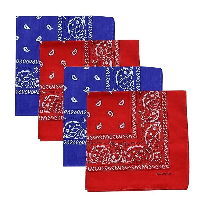 navkar crafts Classic Paisley Print Cotton Bandana Set – Multi-Color Vintage Western Head Scarf, Neck Wrap, Hair Band, Face Cover, Cowboy Style Pocket Square for Men & Women-picture-29