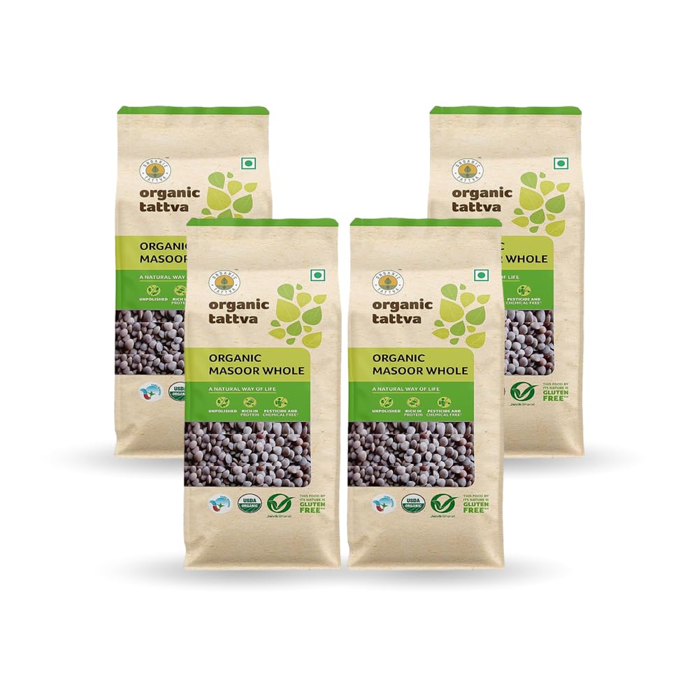ORGANIC TATTVA Organic Masoor Whole 500G | Sabut Masur Dal |Rich In Protein | Naturally Gluten Free | Unpolished Dal | Pesticide And Chemical Free | Pack Of 4, 2 Kg (B0CGM8VHZP) Amazon Price History, Amazon Price Tracker