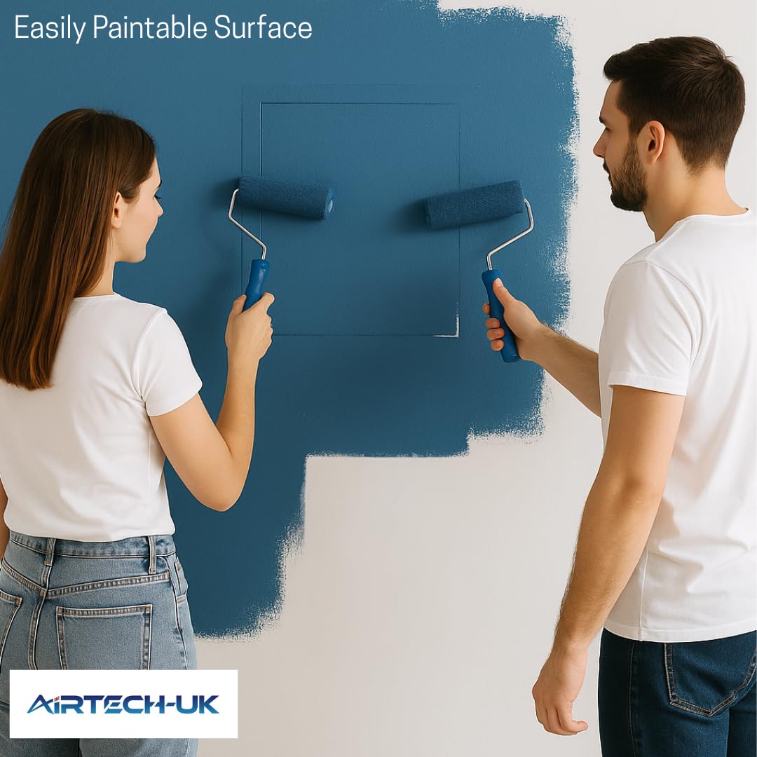 AirTech-UK Access Panel White Plastic Inspection Detachable Door Access Hatch Conceal Wiring Clean Space Easy Access 8 x 8 inches (200 x 200 mm) - Image 2