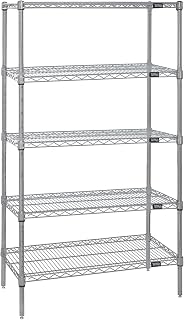 Quantum Storage Systems WR74-1460S-5 Starter Kit Wire Shelves Stainless Steel 5 Shelves 74" H x 60" W x 14" D