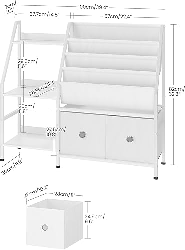 Miniatura 2 de Estantería infantil de 39.4 pulgadas, estantería de 4 niveles para habitación de niños, estante de libros para niños con estante de almacenamiento