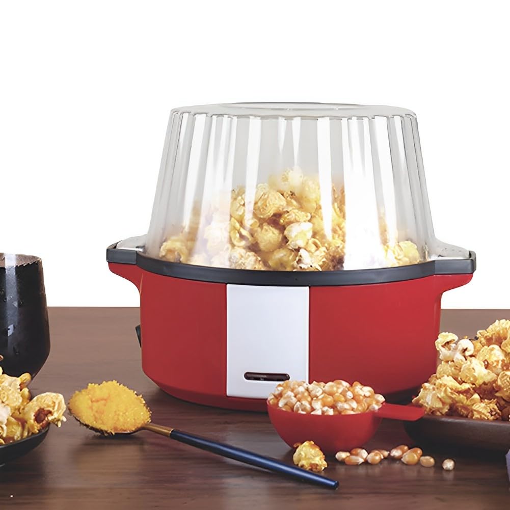 Domowa maszyna do popcornu 700 W, elektryczna maszyna do popcornu, pralka do popcornu na gorące powietrze, maszyna do popcornu Gourmet Air do beztłuszczowych przekąsek, styl vintage idealny do kina
