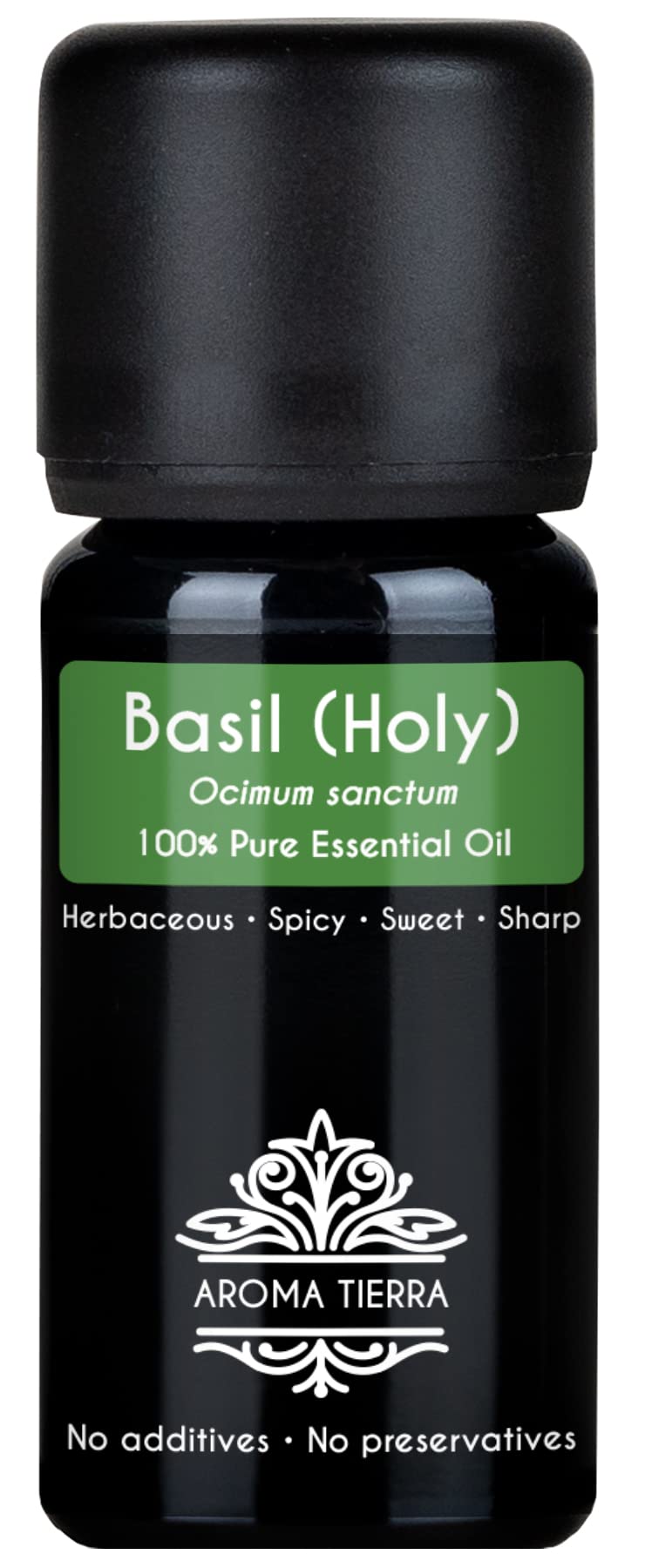 Basil Essential Oil (Holy Basil, Tulsi) - 100% Pure, Natural, Therapeutic Grade – For Aromatherapy, Skin care, Massage, Diffuser, Beauty, Wellness (10ml)