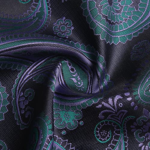 Image of Paisley Floral Mens Tie Formal Necktie Pocket Squares Ties Clips Cufflinks Classic for Men Set