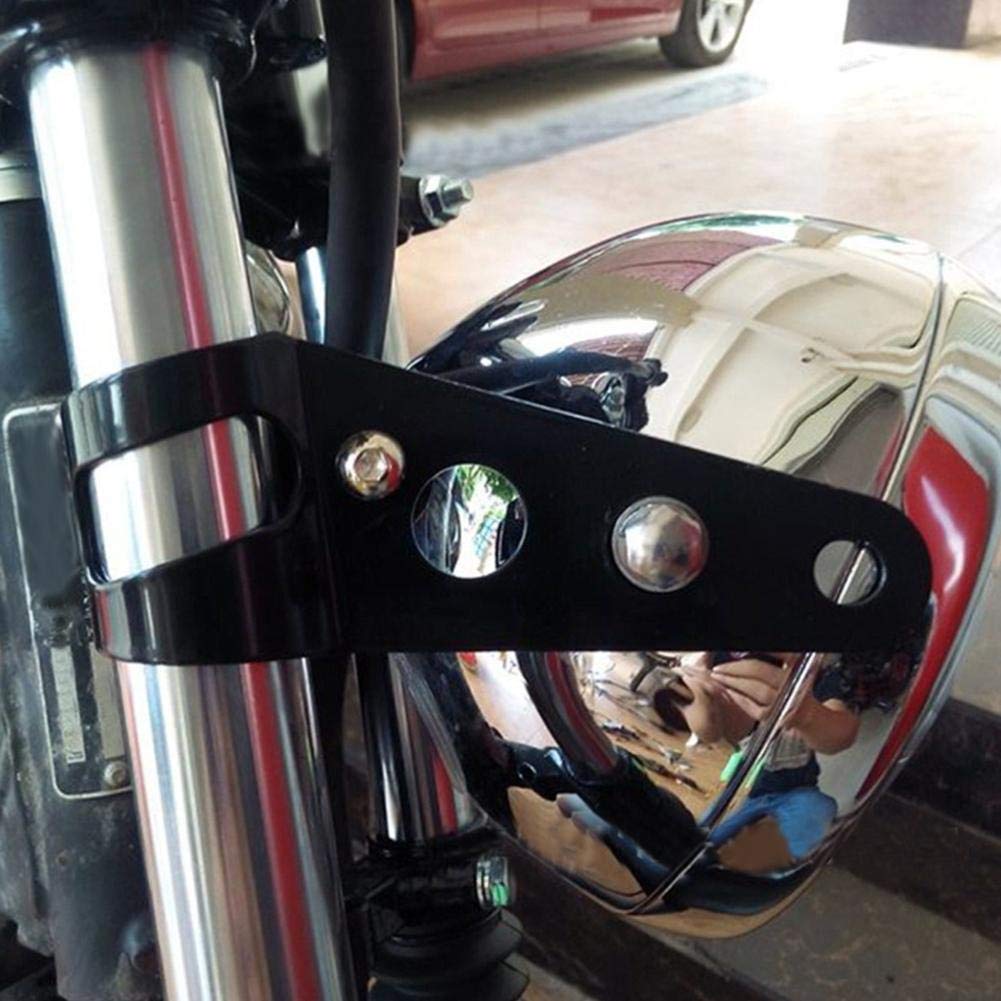 Qiilu Motorrad Scheinwerfer Gehäuse Lampenabdeckung, 5.75 Zoll Scheinwerfergehäuse LED -Scheinwerferschalenabdeckung von Motorradmodifikation Zubehör für Motorrad mit 1,3-1,6 Zoll Gabelrohr
