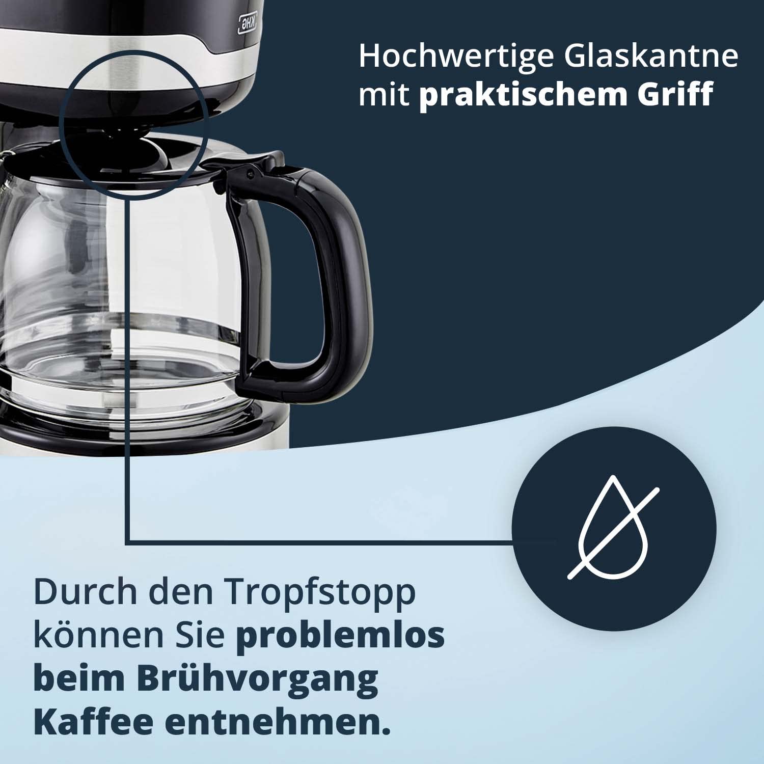 KHG Frühstücksset Kaffeemaschine Toaster Wasserkocher 3-teilig schwarz 1000 850 2200 Watt 1,7 Liter 2 Scheiben 12 Tassen