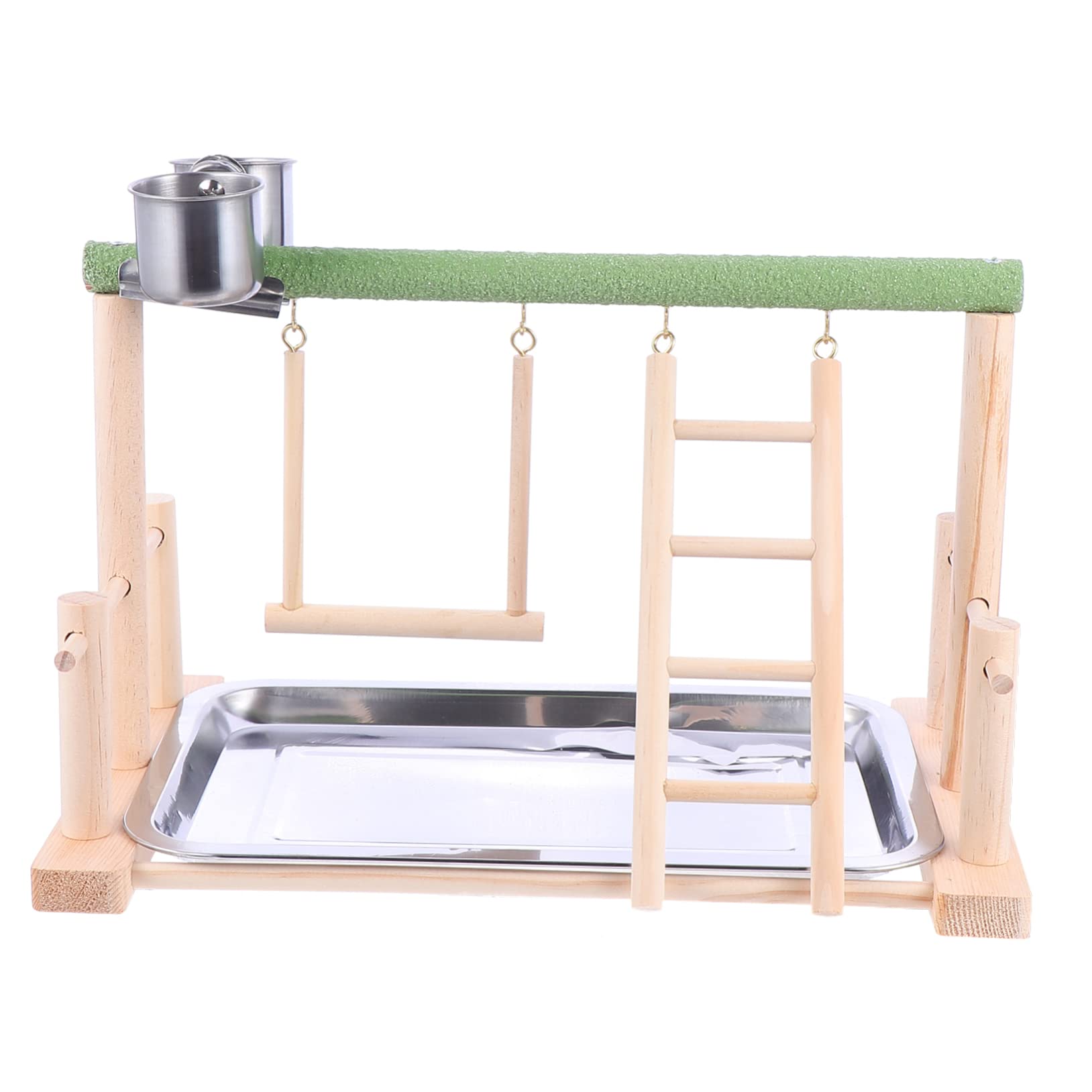 Milisten Playstand con Posatoi e Giocattoli per Uccelli Giochi per Pappagalli e Cockatiel per Arrampicarsi e Masticare Stabile