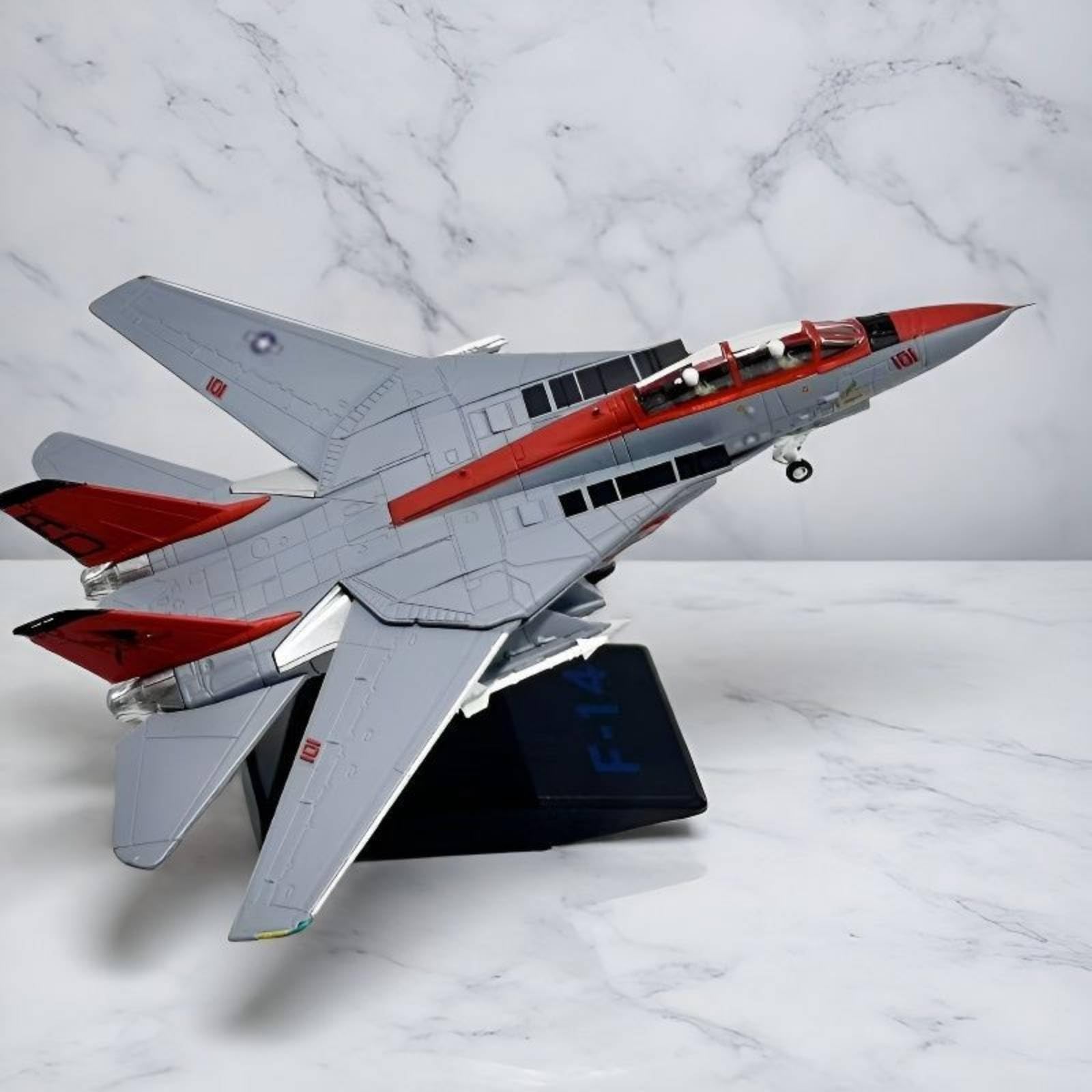 Amagogo Maqueta de Avión de Réplica Exhibición Modelo Aeronave Ornamento Coleccionismo con Estructura Perfilada Tren Fijo y Peana Negra en Aleación de, Rojo