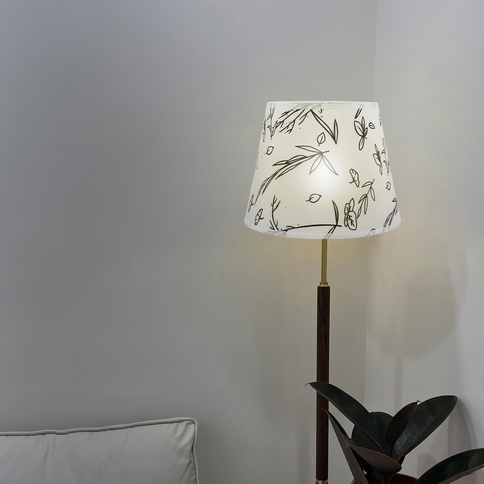 Artibetter Paralume a Tamburo in Tessuto Con Motivo Floreale Coprilampada Per Lampada Da Terra Parete E27 E14 Facile Da Installare E Sostituire Per Illuminazione Interna