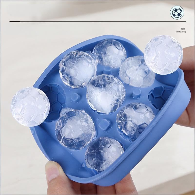 Molde de silicona para cubos de hielo 3D balón de fútbol miniatura 5