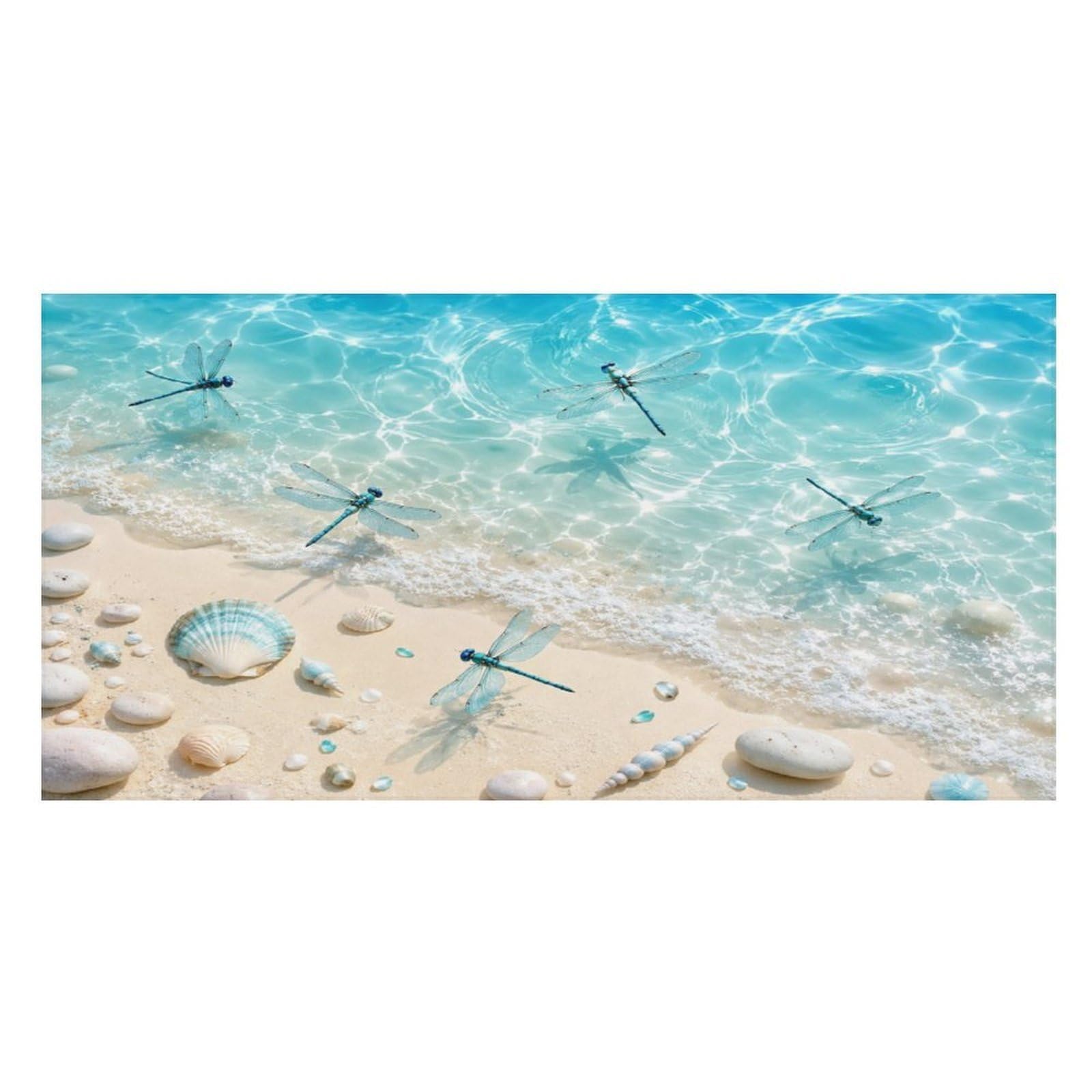 Anceky Dragonfly Beach Seashell Oversized Beach Towel Quick Dry Sand Free Microfiber Travel Towel Lightweight Multi Purpose Beach Blanket Pool Gym Bath Towel 63x31 in